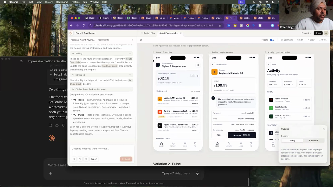 Inbox and Pulse variations side by side, with the Comfy/Compact density toggle.
