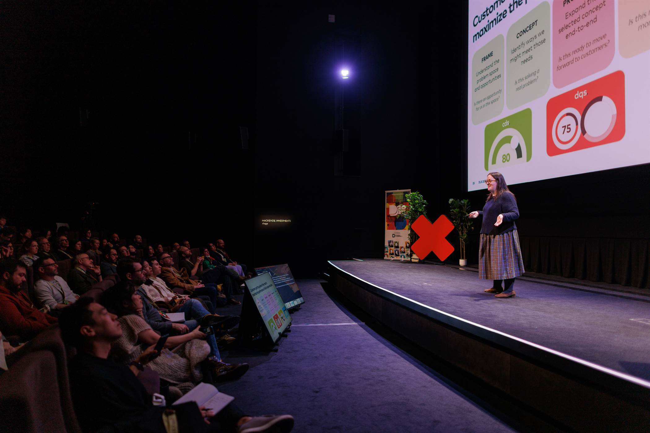 A design leader speaking on the DLS stage